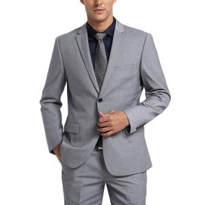 grey suit beach wedding