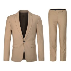 mens tan suits beach wedding